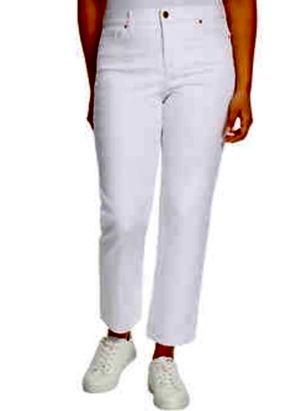 Ella Moss White Straight Leg Ankle Jeans
